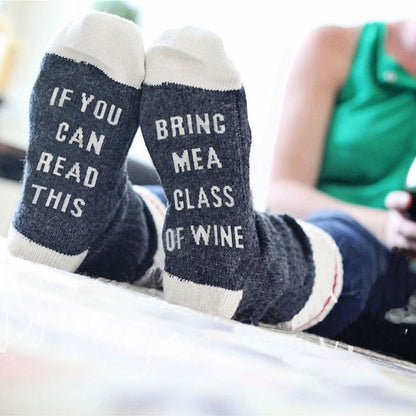 Contrast Color English Men and Women Cotton Socks