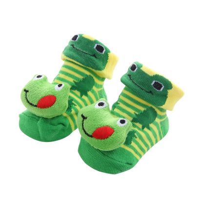 3 Pairs Cotton Cartoon Non-slip Baby Floor Socks Cute Three-Dimensional Doll Baby Toddler Socks