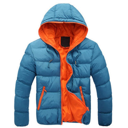 Stylish Slim Men Hooded Cotton Coat