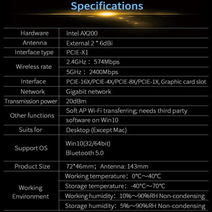 COMFAST Gaming Game 3000Mbps Gigabit Dual-Frequency Wireless Desktop Computer PCIE Wireless Network Card