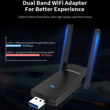 COMFAST CF-924AC V2 1200 Мбит/с двухчастотный гигабитный USB компьютерный WIFI-приемник мощная беспроводная сетевая карта