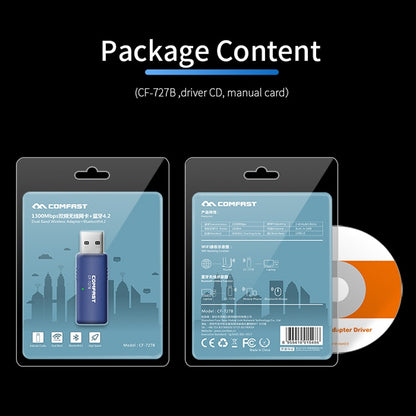 COMFAST CF-727B 1300 Мбит/с двухчастотный гигабитный USB настольный передатчик-приемник портативная беспроводная сетевая карта Bluetooth V4.2 + WiFi