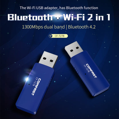 COMFAST CF-727B 1300 Мбит/с двухчастотный гигабитный USB настольный передатчик-приемник портативная беспроводная сетевая карта Bluetooth V4.2 + WiFi