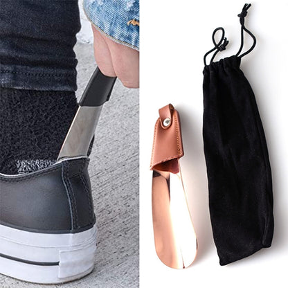 AD201 Portable Short Leather Shoehorn