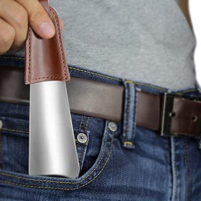AD201 Portable Short Leather Shoehorn
