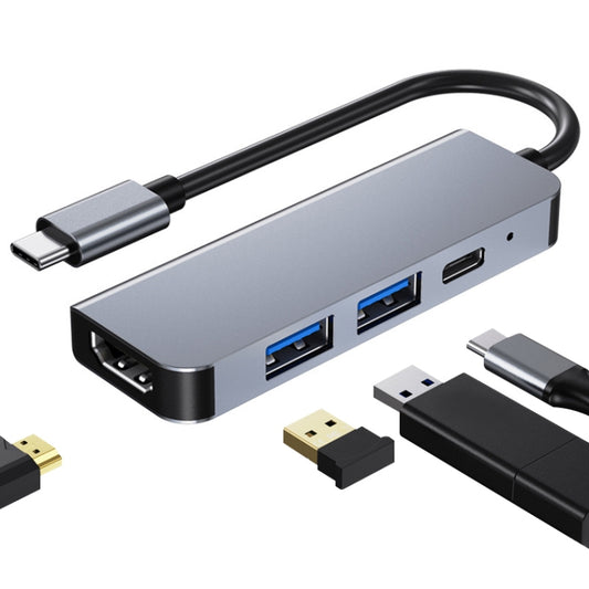 BYL-2011 4 в 1 USB-C / Type-C в 4K HDMI + USB 3.0 + USB 2.0 + PD USB-C / Type-C порты зарядки многофункциональный концентратор док-станция