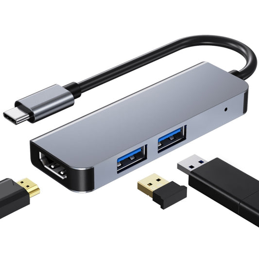 Многофункциональная док-станция-концентратор 3 в 1 USB-C/Type-C для HDMI 4K + 2 порта USB 3.0