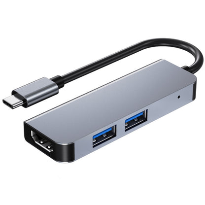 3 vienā USB-C / C tipa uz 4K HDMI + 2 USB 3.0 porti Daudzfunkcionāla centrmezgla dokstacija