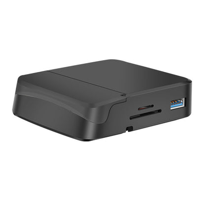 7 vienā USB-C / C tipa uz 2 USB 2.0 + USB 3.0 + 4K HDMI + SD / TF kartes slots + PD USB-C / C tipa uzlādes porti Daudzfunkcionāla centrmezgla dokstacija ar turētāju