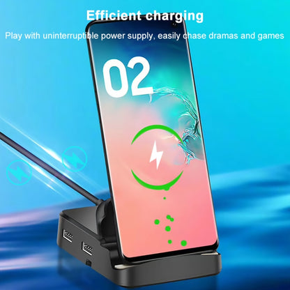 7 vienā USB-C / C tipa uz 2 USB 2.0 + USB 3.0 + 4K HDMI + SD / TF kartes slots + PD USB-C / C tipa uzlādes porti Daudzfunkcionāla centrmezgla dokstacija ar turētāju