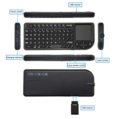 A8 Mini Wireless Mouse And Keyboard With Laser Touchpad Keyboard