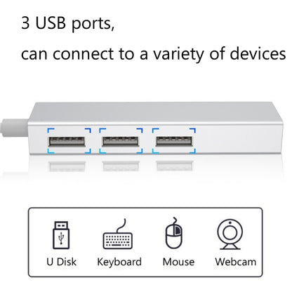 YH-U1009 3 x USB 3.0 + RJ45 - USB 3.0 внешний концентратор без дисков для ноутбуков, случайный цвет поставки