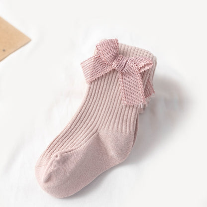 Spring And Autumn Girl Tights Bow Baby Knit Pantyhose Size: