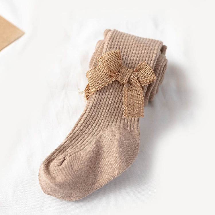 Spring And Autumn Girl Tights Bow Baby Knit Pantyhose Size:
