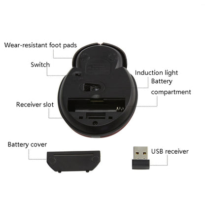 CM0184 3000 DPI 3-keys Mini Ladybug 2.4G Wireless Mouse Personalized Wireless Mouse, Red, Blue