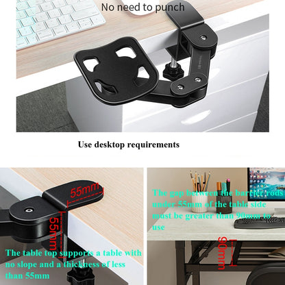 Vaydeer TJ2011 Computer Hand Bracket Mouse Pad Metal Lazy Arm Support Cantilever Wrist Pad