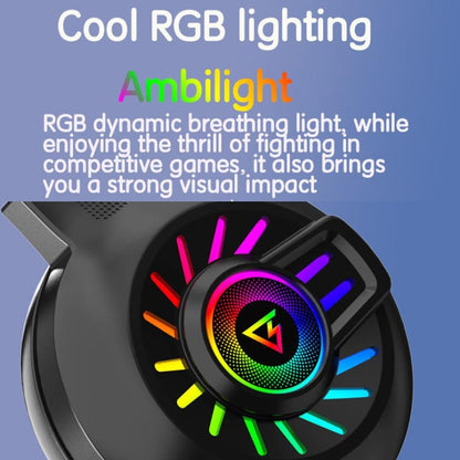 FOREV G97 RGB Luminous Wired Game Headset with Mic, Spec:, 7.1 Channel (Black)