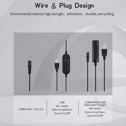 SOYTO SY490 Teaching Office Network Class Student Education Computer Headset, Style:, Double Ear Black Separation USB