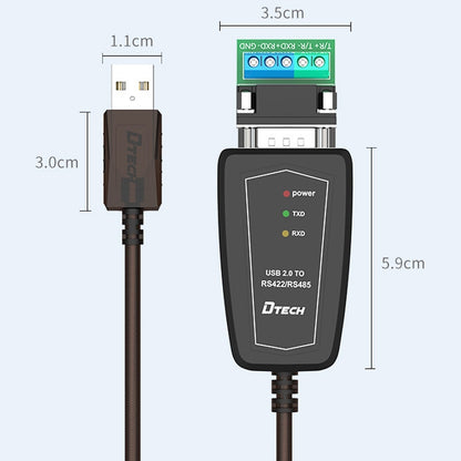 Кабель-переходник DTECH DT-5019 USB - RS485 / RS422, чип FT232, длина: