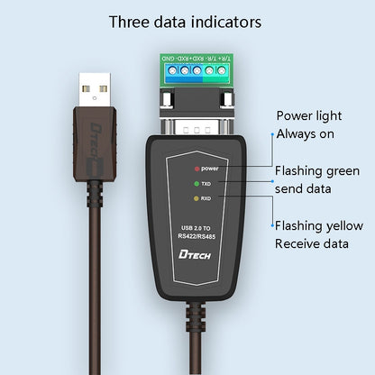 Кабель-переходник DTECH DT-5019 USB - RS485 / RS422, чип FT232, длина: