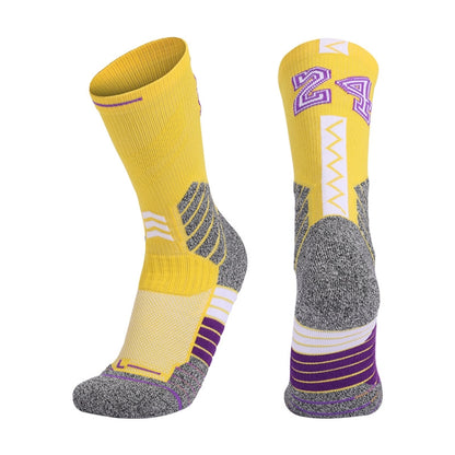 Men Terry Non-Slip Mid-Tube Sports Socks Basketball Socks