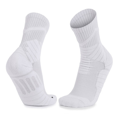 Men Basketball Socks Shock Absorption Mid-Tube Sports Socks