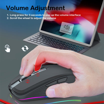 Fmouse M303 2400DPI Bluetooth&2.4G Dual Modes Rechargeable RGB Mouse