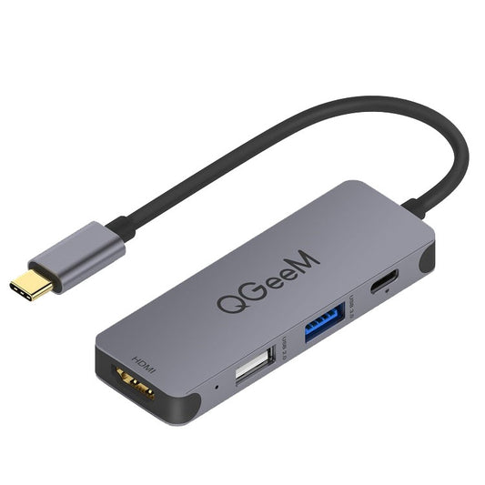 QGeeM UH04-1 4 в 1 USB 3.0 многофункциональный удлинитель-концентратор Type-C