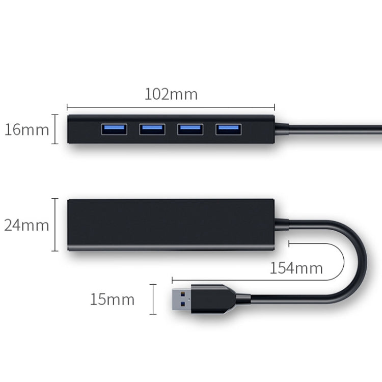 Конвертер-концентратор на 4 порта USB 2.0, длина кабеля: 15 см, стиль: