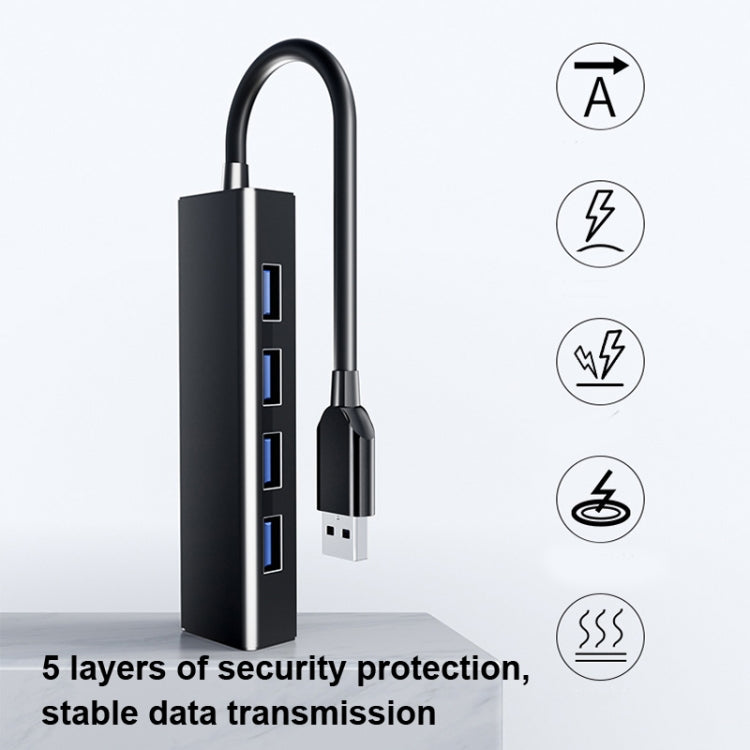Конвертер-концентратор на 4 порта USB 2.0, длина кабеля: 15 см, стиль:
