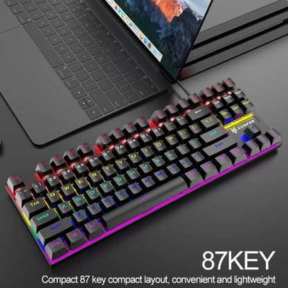 XUNFOX K80 87 Keys Wired Gaming Mechanical Illuminated Keyboard, Cable Length:1.5m