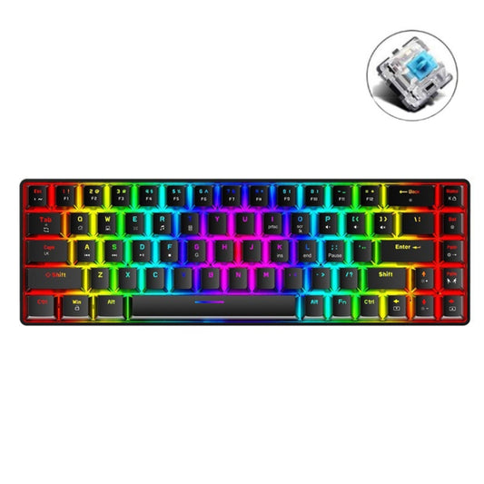 Механическая игровая клавиатура ZIYOU LANG T8 с 68 клавишами и RGB-подсветкой. Длина кабеля: 1,6 м.