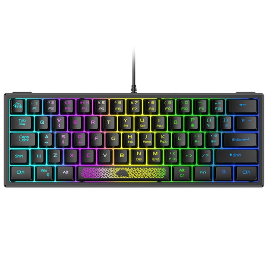 Проводная мини-клавиатура ZIYOU LANG K61 с 62 клавишами и RGB-подсветкой. Длина кабеля: 1,5 м.