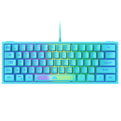 Проводная мини-клавиатура ZIYOU LANG K61 с 62 клавишами и RGB-подсветкой. Длина кабеля: 1,5 м.