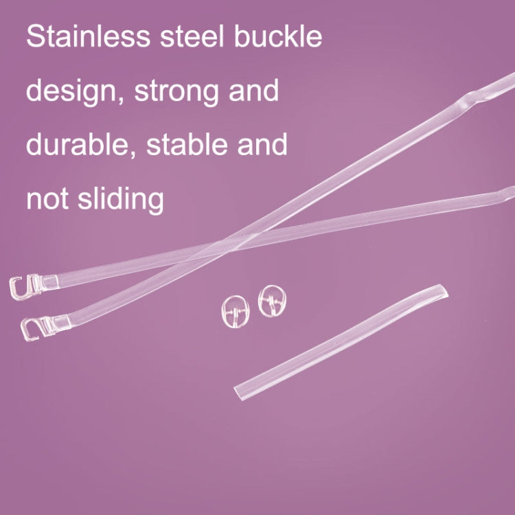 Transparent Silicone Invisible High Heels Leather Shoes Anti-Heel Laces
