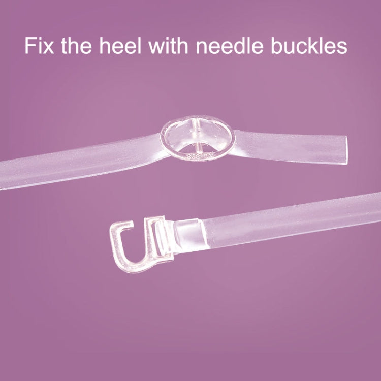 Transparent Silicone Invisible High Heels Leather Shoes Anti-Heel Laces