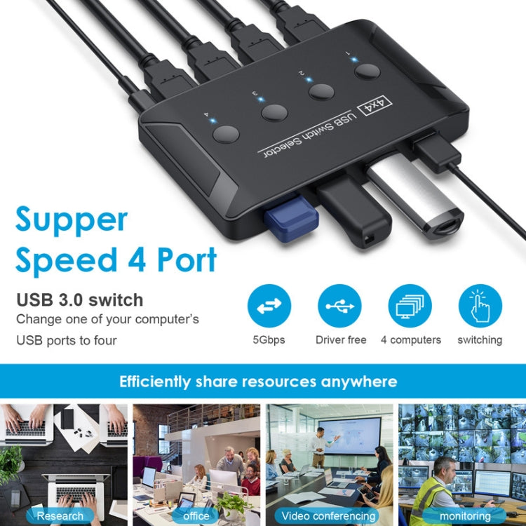 T29 USB3.0 Автоматический коммутатор-концентратор 4 входа 4 выхода для совместного использования принтеров