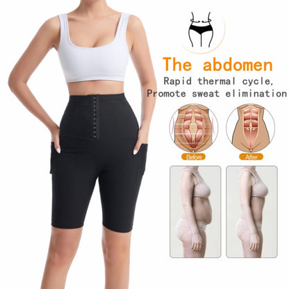 Women High Waist Breasted Hip Lifting Pants With Pocket