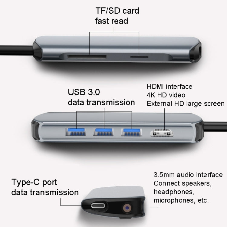 Док-станция Type-C 8-в-1 для ноутбука, USB-концентратор