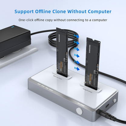 Usb 3.2 Gen2 Dual M.2 Solid State Drive Box Nvme Docking Station ,
