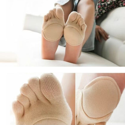 Pair Anti-Friction Half Palm Sponge Invisible Five-Finger Socks