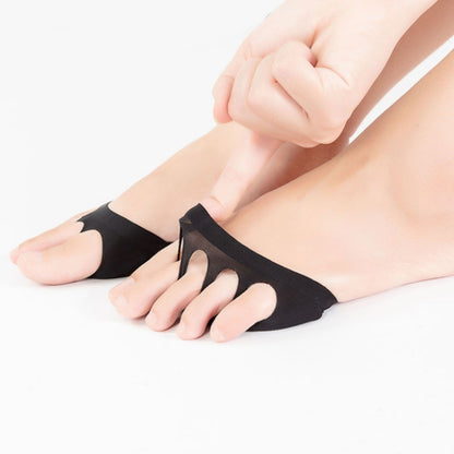 3 PCS Ice Silk Sweat-absorbing Invisible Forefoot Sponge Pad Five-finger Socks