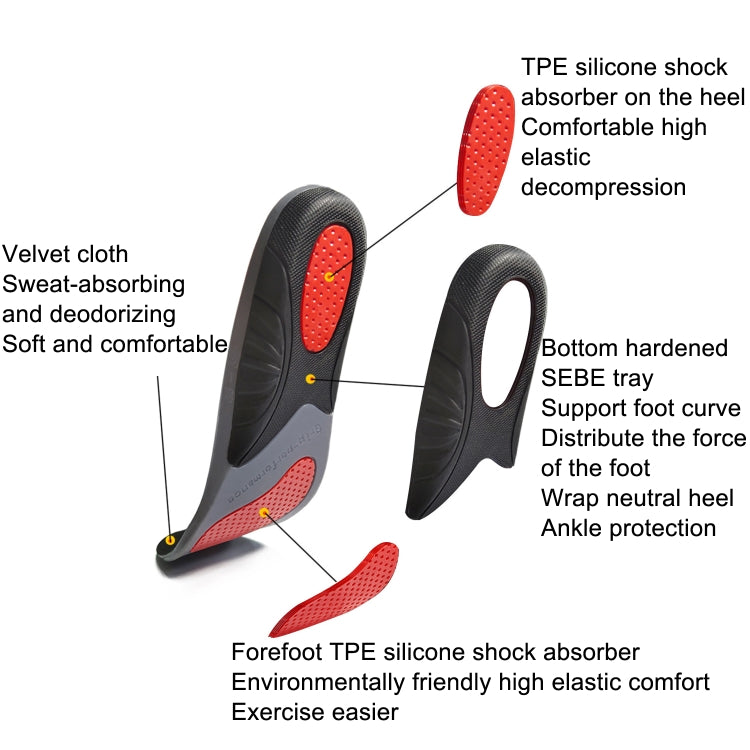 Silicone Shock-absorbing Breathable Sweat-absorbing TPE Insoles
