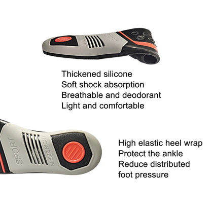 Спортивные и повседневные стельки TPE Shock Absorption Massage Arch Support, размер: s