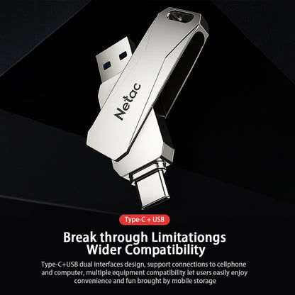 Высокоскоростной USB-флеш-накопитель Netac U782C Type-C с двумя интерфейсами в металлическом корпусе