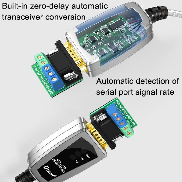 DTECH DT-5019 USB uz RS485/422 industriālo pārveidotāju seriālās līnijas komunikācijas adapteris