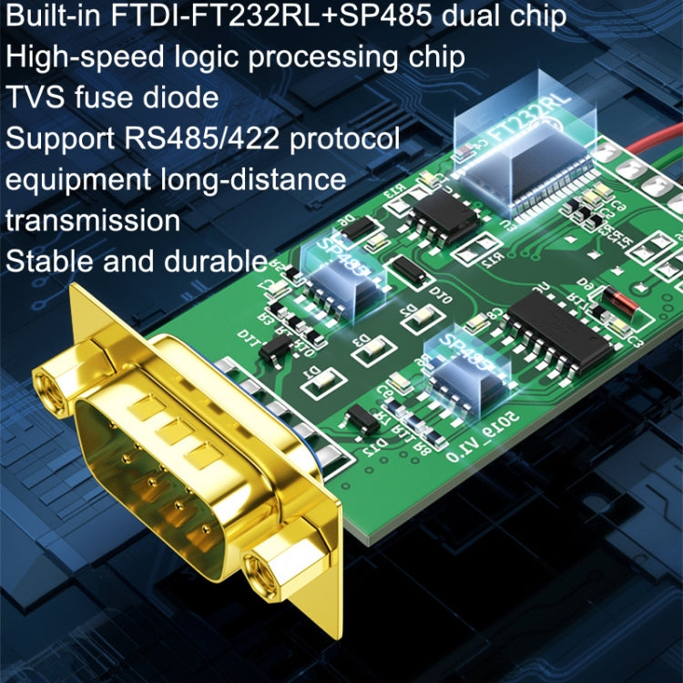 DTECH DT-5019 USB uz RS485/422 industriālo pārveidotāju seriālās līnijas komunikācijas adapteris