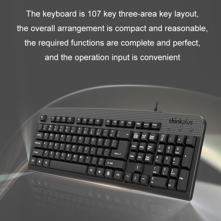 Комплект проводной офисной клавиатуры и мыши Lenovo Thinkplus USB