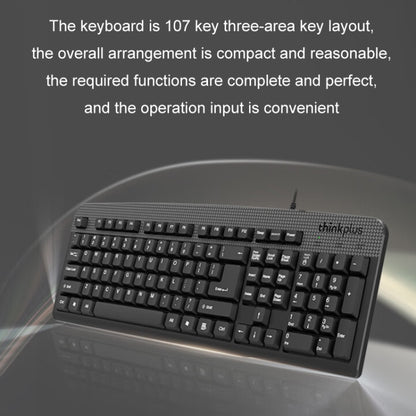 Комплект проводной офисной клавиатуры и мыши Lenovo Thinkplus USB