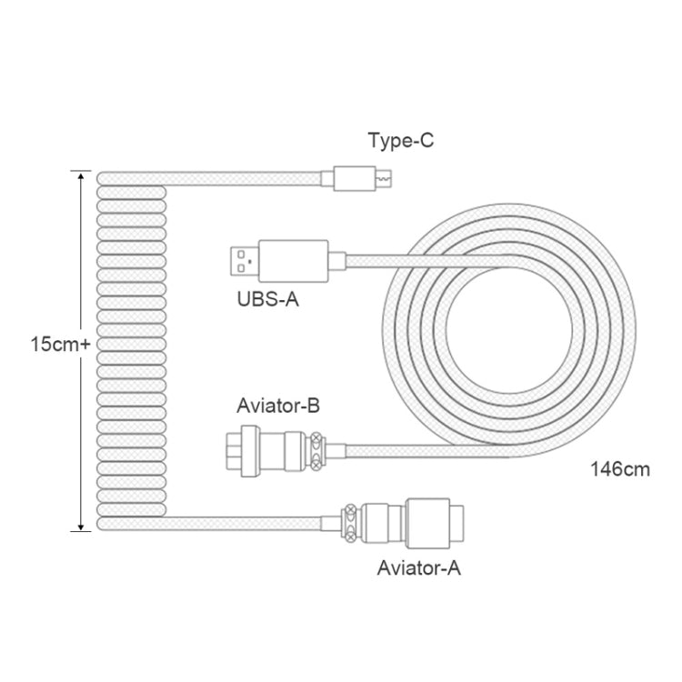 Mechanical Keyboard Spring Cable Gold-plated Aerial Plug